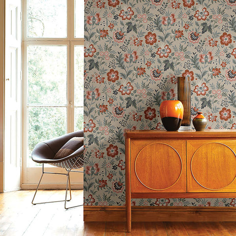 2948-28001 Athena Beige Floral Wallpaper