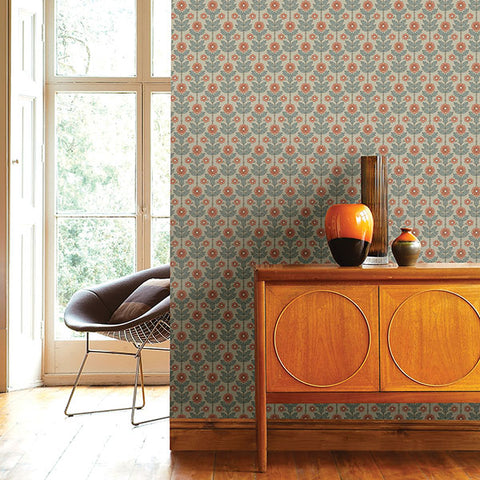 2948-28006 Aya Beige Floral Wallpaper
