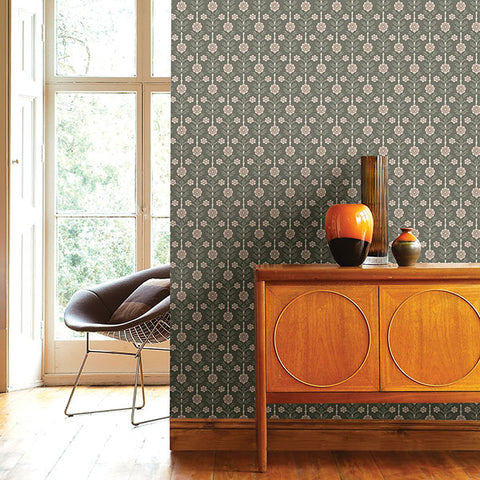 2948-28008 Aya Grey Floral Wallpaper