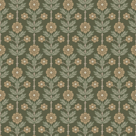 2948-28009 Aya Green Floral Wallpaper