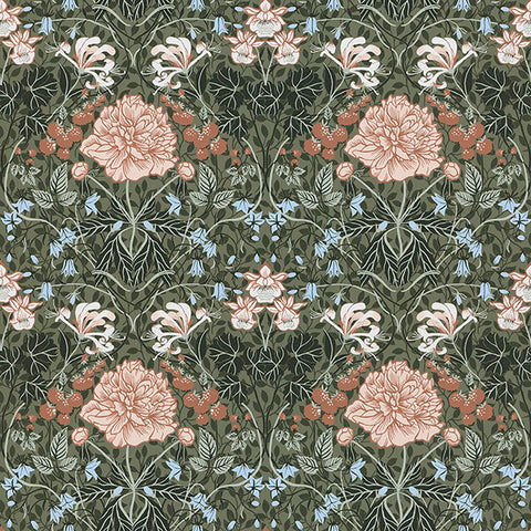 2948-28019 Celestine Green Floral Wallpaper
