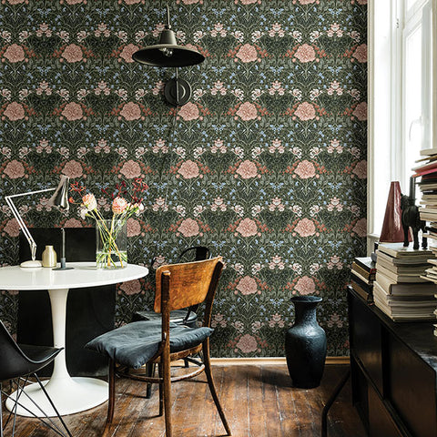 2948-28019 Celestine Green Floral Wallpaper