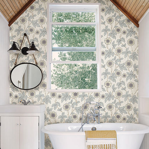 2948-28020 Leilani White Floral Wallpaper