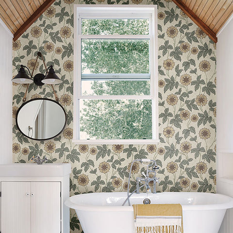 2948-28021 Leilani Beige Floral Wallpaper