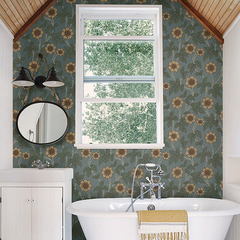2948-28023 Leilani Blue Floral Wallpaper