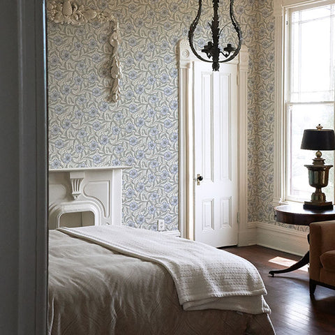 2948-28027 Imogen Light Blue Floral Wallpaper