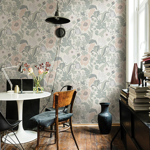 2948-33000 Anemone Light Grey Floral Wallpaper