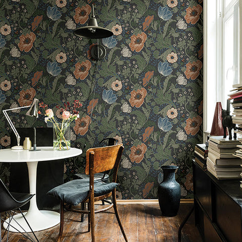 2948-33003 Anemone Multicolor Floral Wallpaper