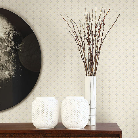 2948-33026 Lili White Miniature Floral Wallpaper
