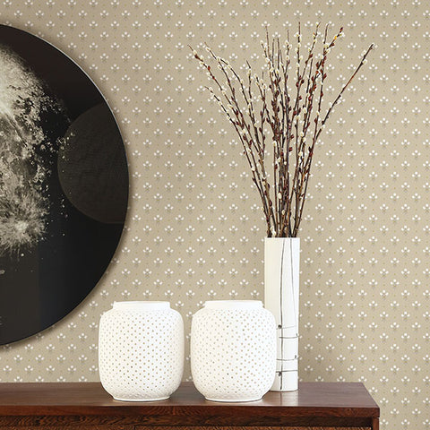 2948-33027 Lili Beige Miniature Floral Wallpaper