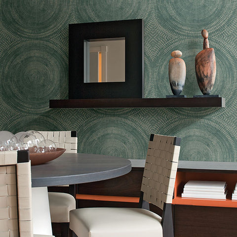 2949-61114 Lalit Teal Medallion Wallpaper