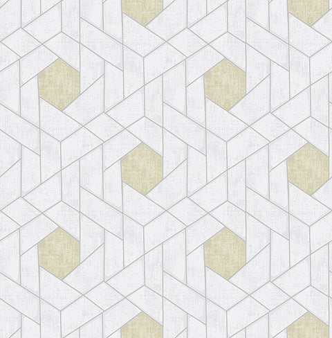 2964-25901 Granada Silver Geometric Wallpaper