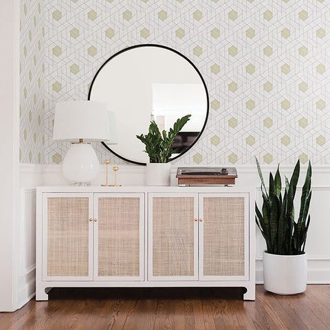 2964-25901 Granada Silver Geometric Wallpaper