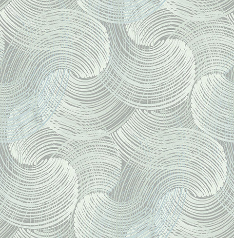 2964-25909 Karson Teal Swirling Geometric Wallpaper