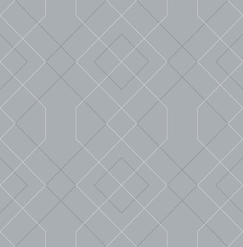 2964-25910 Ballard Pewter Geometric Wallpaper