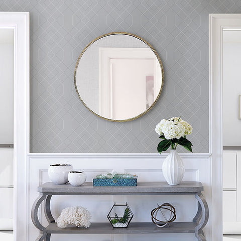 2964-25910 Ballard Pewter Geometric Wallpaper