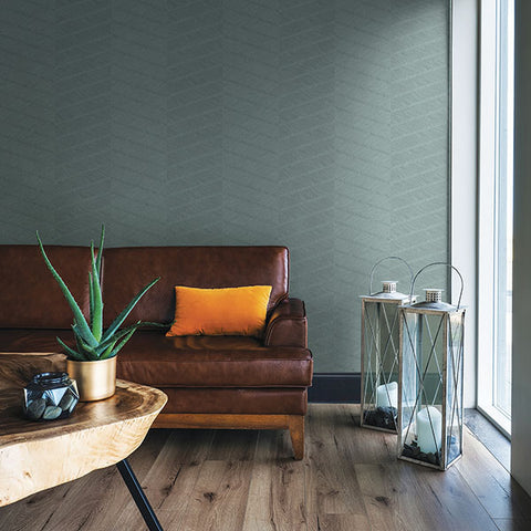2964-25916 Aspen Aqua Chevron Wallpaper
