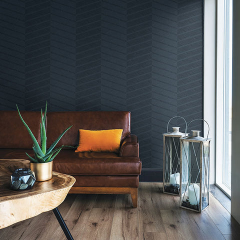2964-25917 Aspen Indigo Chevron Wallpaper
