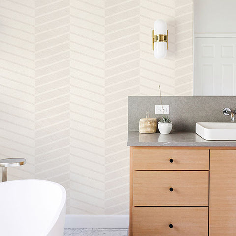 2964-25919 Aspen White Chevron Wallpaper