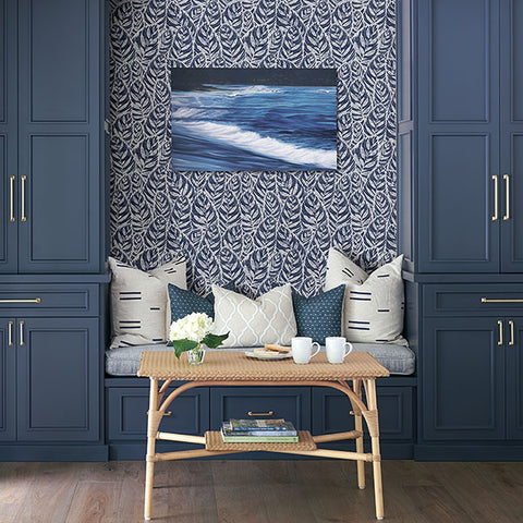 2964-25921 Del Mar Indigo Botanical Wallpaper