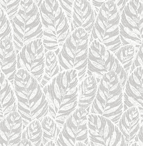 2964-25925 Del Mar Grey Botanical Wallpaper