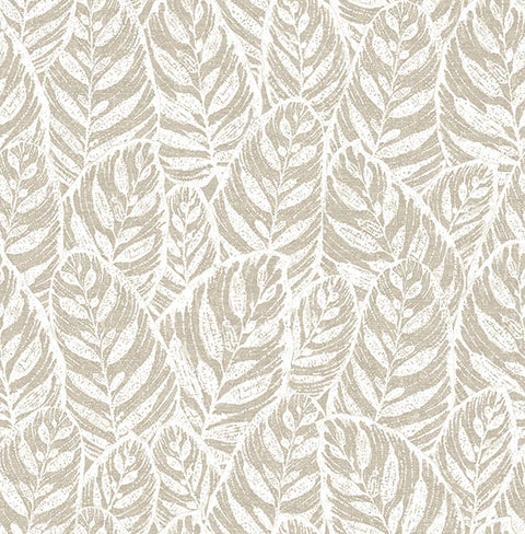 2964-25926 Del Mar Beige Botanical Wallpaper