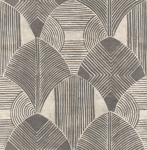 2964-25928 Westport Charcoal Geometric Wallpaper