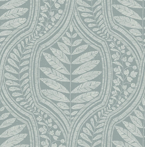 2964-25950 Juno Teal Ogee Wallpaper