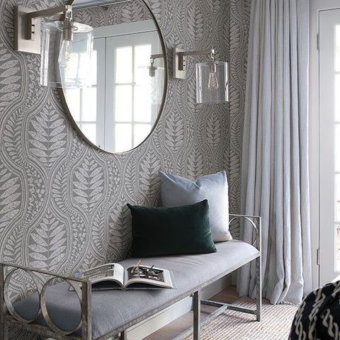 2964-25951 Juno Dark Grey Ogee Wallpaper
