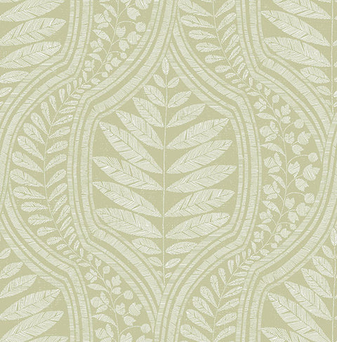 2964-25952 Juno Green Ogee Wallpaper