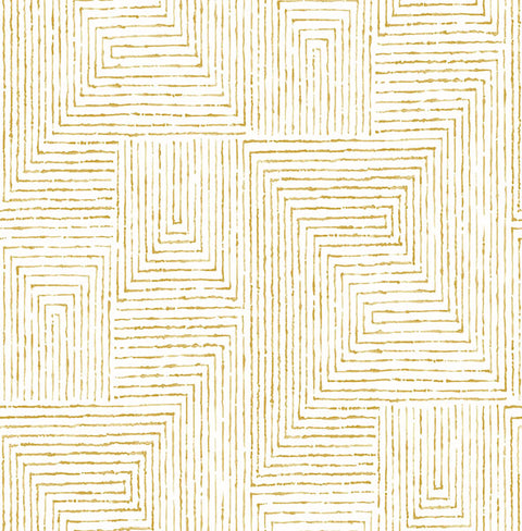 2964-25957 Merritt Honey Geometric Wallpaper