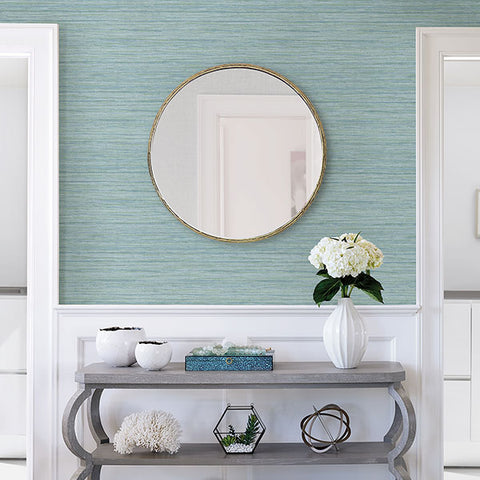 2964-25961 Barnaby Light Blue Faux Grasscloth Wallpaper