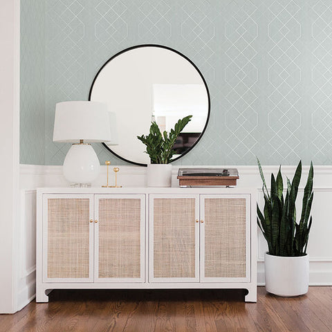 2964-87345 Ballard Light Blue Geometric Wallpaper