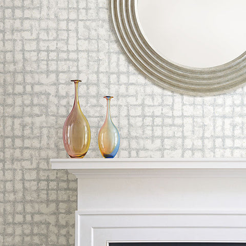 2964-87348 Shea Light Grey Distressed Geometric Wallpaper