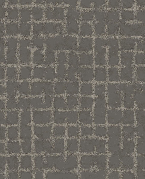 2964-87349 Shea Charcoal Distressed Geometric Wallpaper