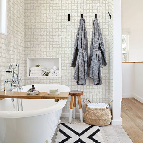 2964-87350 Shea Gold Distressed Geometric Wallpaper