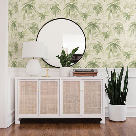 2964-87413 Darlana Green Grasscloth Wallpaper