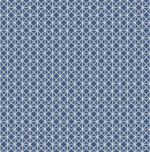 2969-26000 Lisbeth Navy Geometric Lattice Wallpaper