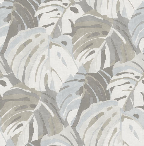2969-26008 Samara Stone Monstrera Leaf Wallpaper