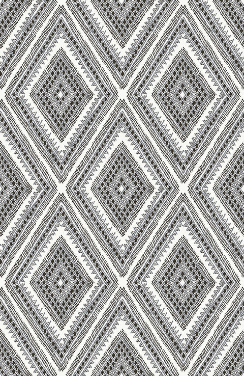 2969-26012 Zaya Black Tribal Diamonds Wallpaper