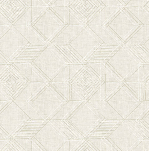 2969-26019 Moki Off-White Lattice Geometric Wallpaper