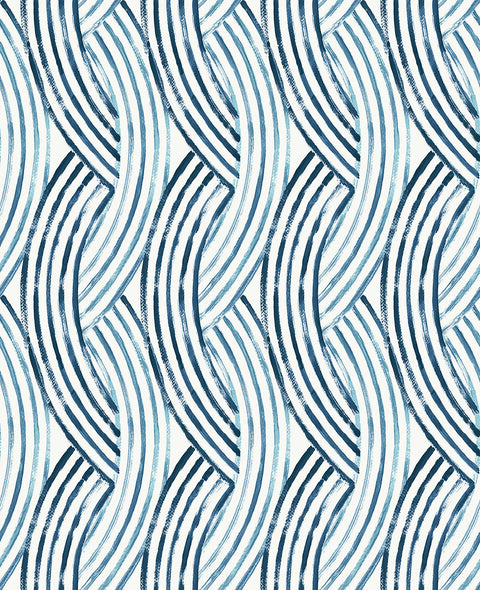 2969-26027 Zamora Blue Brushstrokes Wallpaper