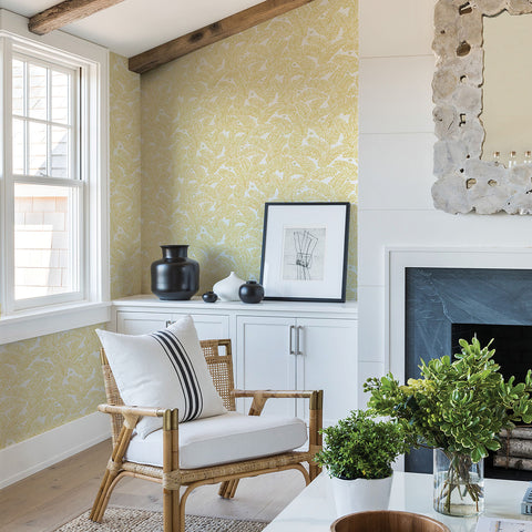 2969-26032 Athina Yellow Fern Wallpaper