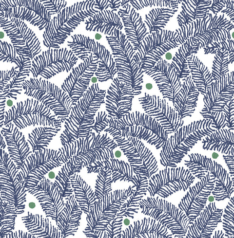 2969-26034 Athina Navy Fern Wallpaper