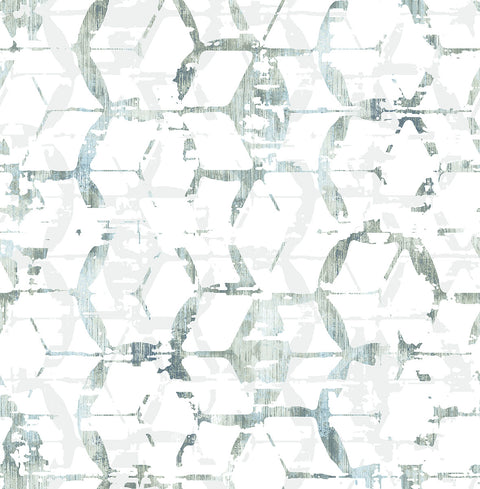 2969-26042 Augustine Slate Distressed Geometric Wallpaper