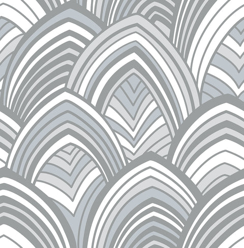 2969-87353 CABARITA Grey Art Deco Leaves Wallpaper