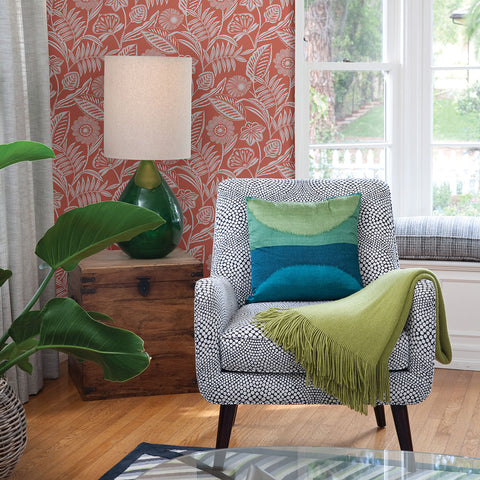2969-87528 Alma Coral Tropical Floral Wallpaper