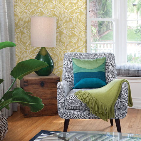 2969-87529 Alma Yellow Tropical Floral Wallpaper