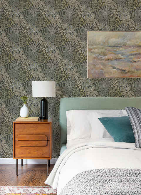 2970-13903 Sumner Brown Woodland Botanical Wallpaper