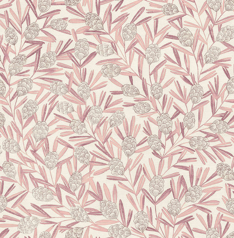 2970-26104 Zulma Pink Decorative Botanical Wallpaper